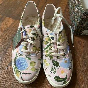Women’s Floral Keds Champion Rifle Paper Co canvas tennis shoes size 9 1/2